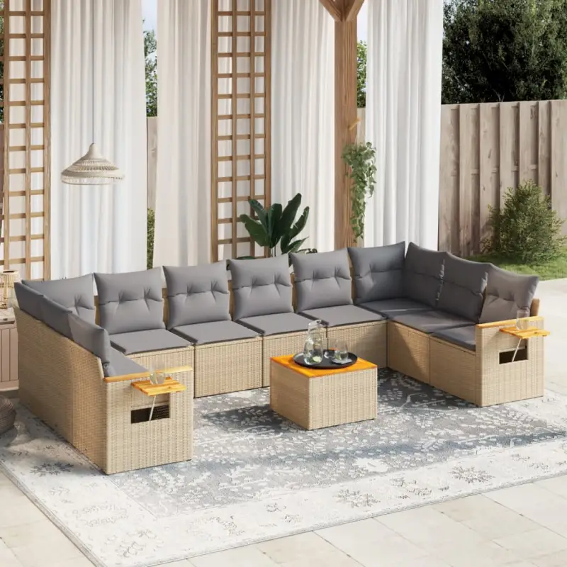 Gezellige tuinset met beige materiaal en waterdichte tas