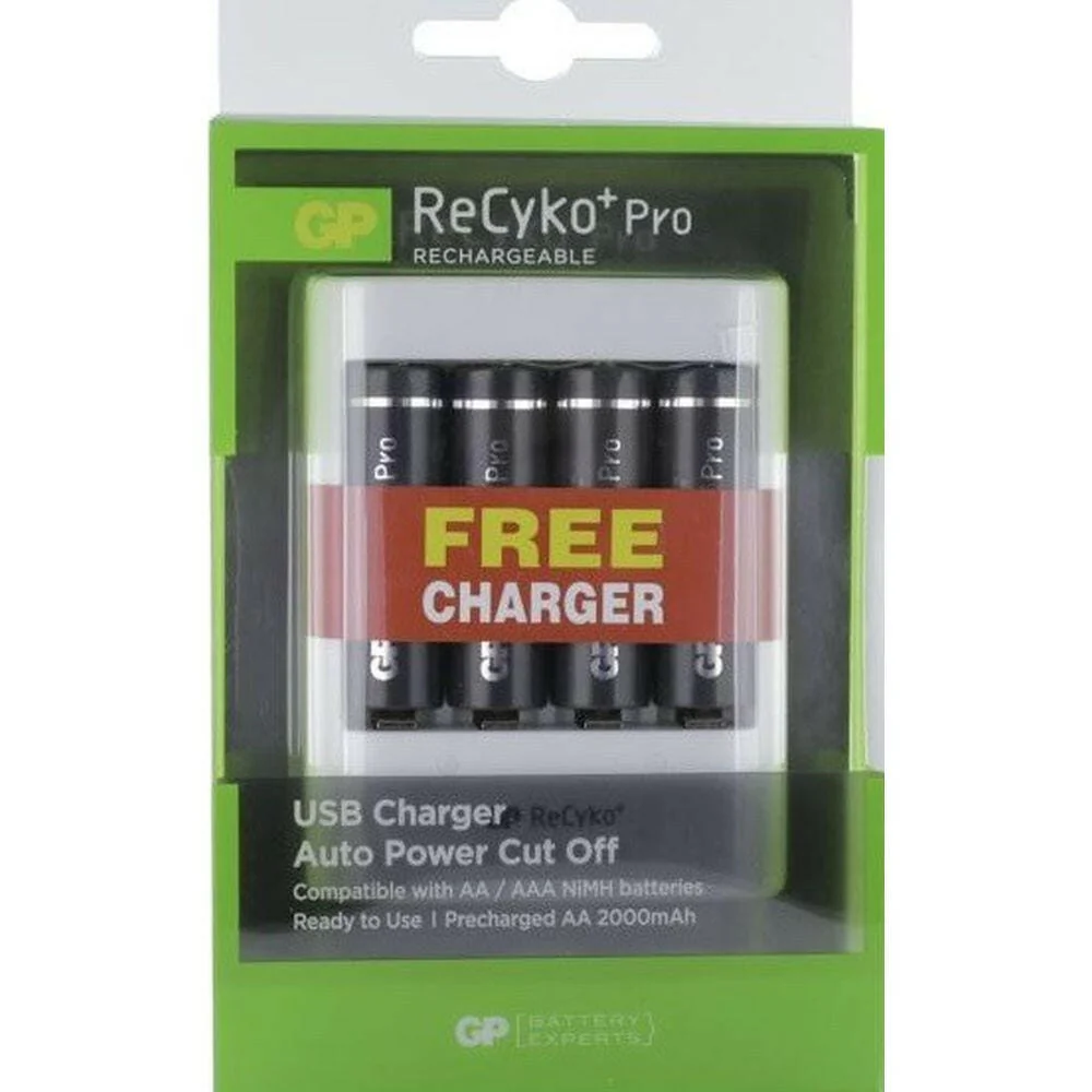 GP ReCyko+ Pro Rechargeable AAA Batterijen 800mAh 4-Pack
