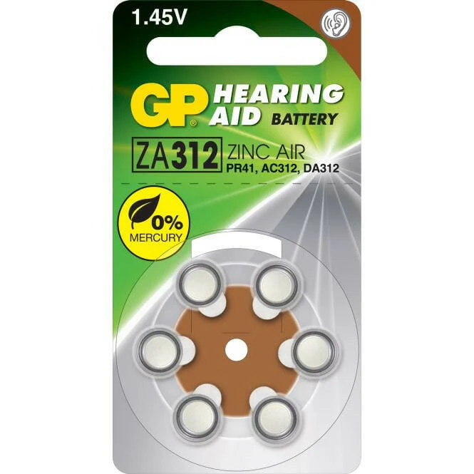 GP Gehoorapparaat ZA312 PR41 AC312 DA312 1,45V Knoopcel