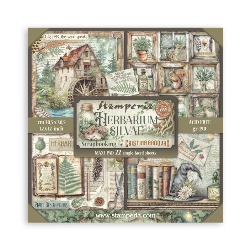 Stamperia – Herbarium Silvae – 8 en 12 inch papier