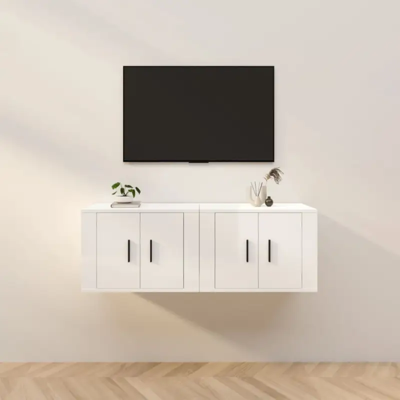 Hoogglans wit tv-meubel met strak en klassiek design