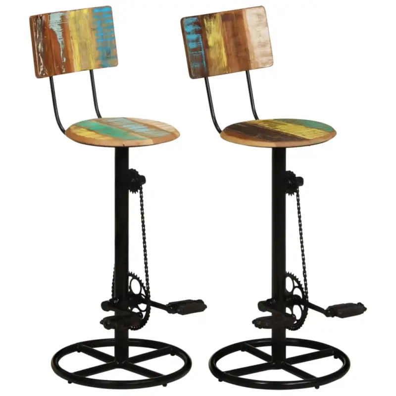 Houten barkrukken van massief gerecycled hout voor een tijdloos interieur