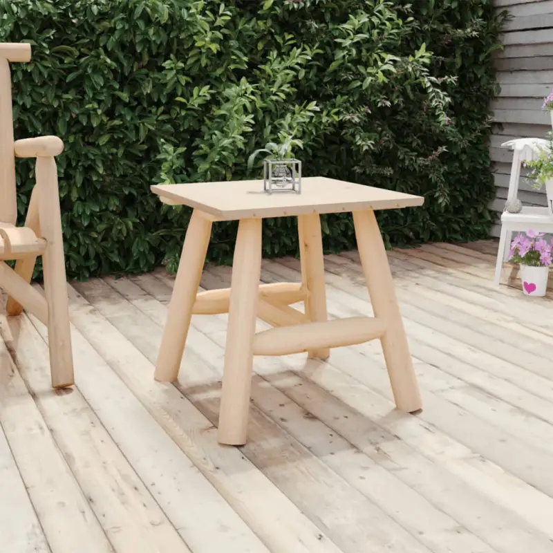 Houten bijzettafel van massief vurenhout met houten frame