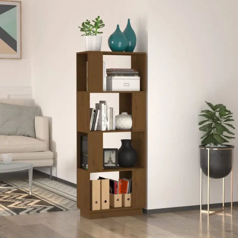 Houten boekenkast met multifunctioneel ontwerp in mangohout