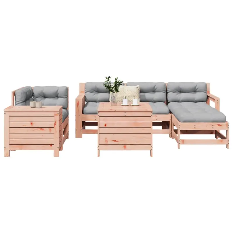 Houten loungeset van massief Douglas vurenhout voor je tuin of terras
