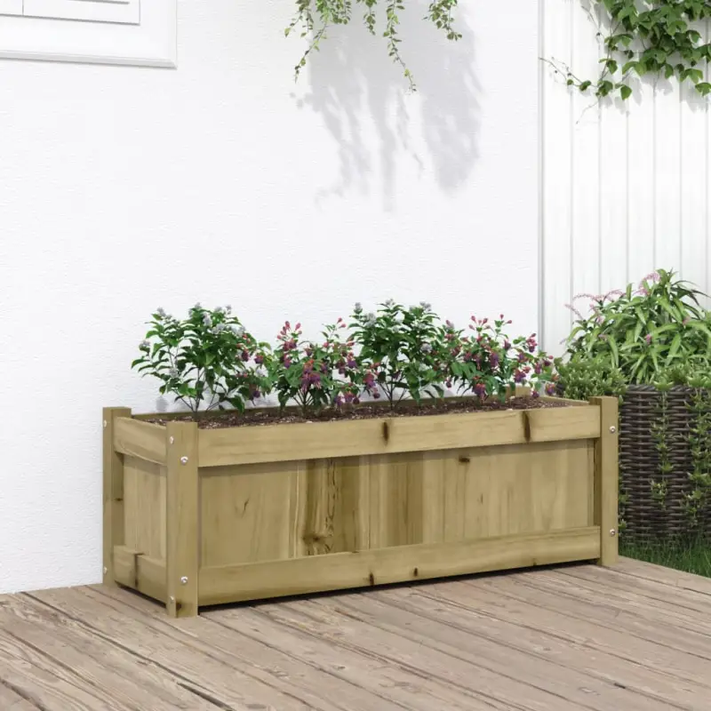 Houten plantenbak van geïmpregneerd grenenhout voor tuin en balkon