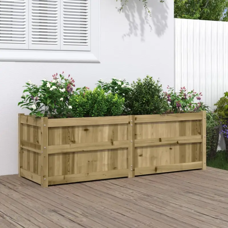 Houten plantenbak van geïmpregneerd grenenhout voor tuin en terras