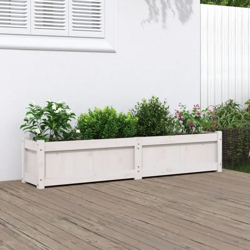 Houten plantenbak van massief grenenhout voor tuin en balkon decoratie