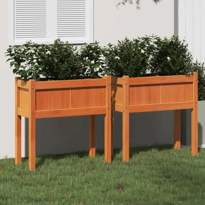 Houten plantenbakken van massief grenenhout voor tuin en terras