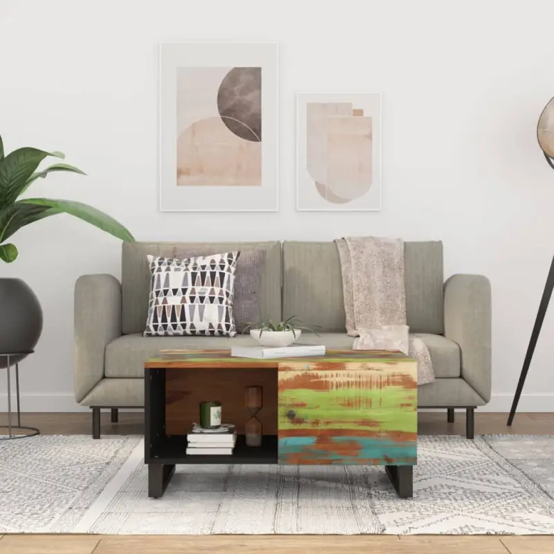 Houten salontafel van massief gerecycled hout voor een unieke uitstraling