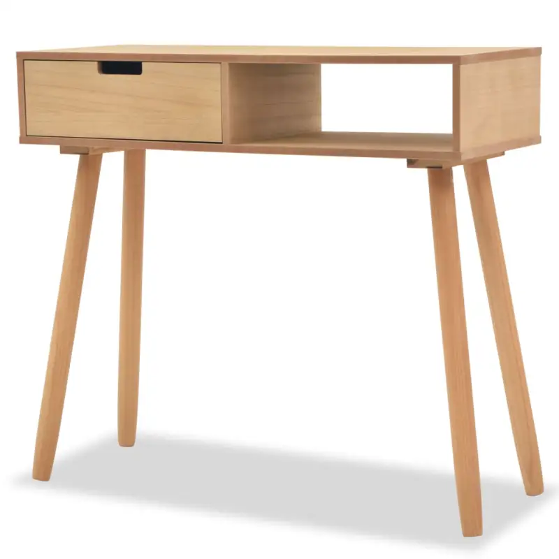 Houten wandtafel van massief grenenhout met MDF tafelblad