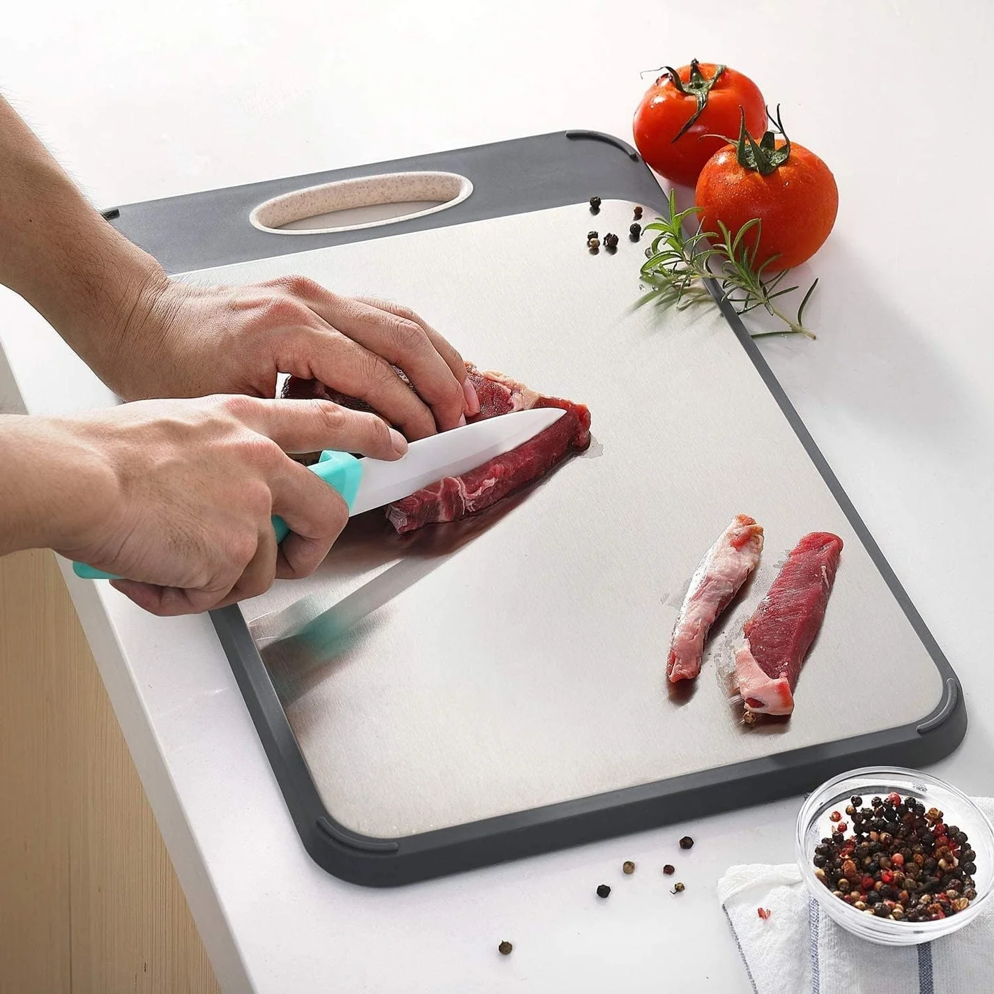 Hygiënische Roestvrijstalen Snijplank – SteelBoard Pro voor Keuken