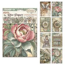 Stamperia – Gardens of Time – Mini Rice Paper 8 pcs