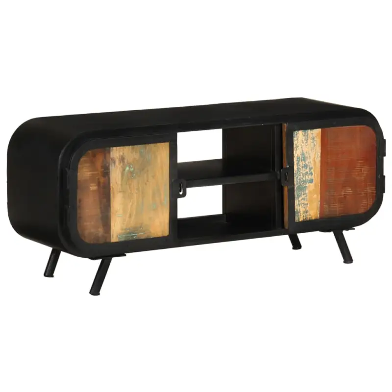 Industriële tv-meubel in gerecycled hout met vintage charme