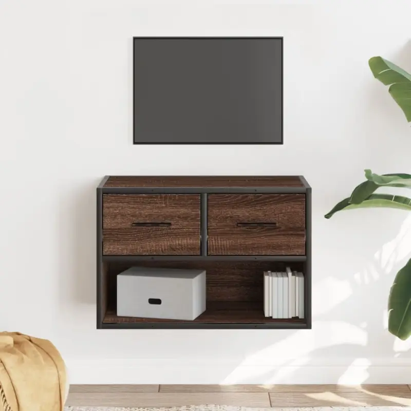 Industriële TV-Meubel van Bewerkt Hout met Stalen Frame