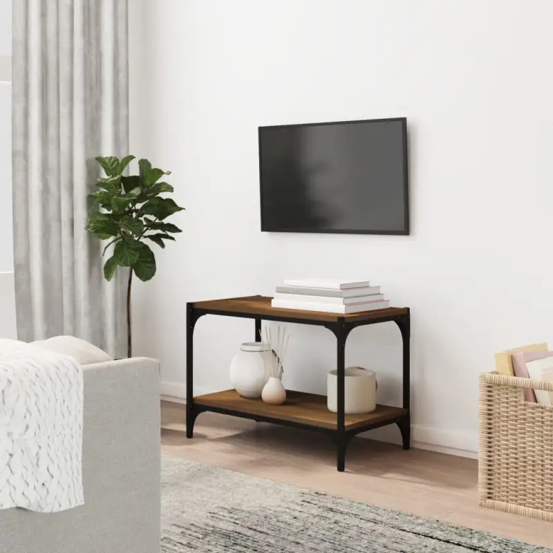 Industriële tv-meubel van bewerkt hout voor een stijlvolle woonkamer