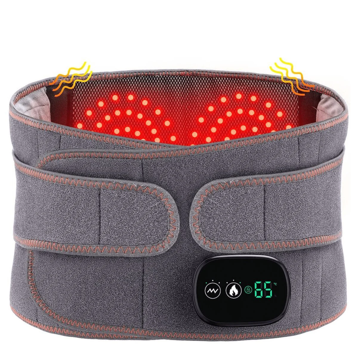 Verwarmende Lendesteunband met Massagefunctie – Draadloos & Instelbare Warmte