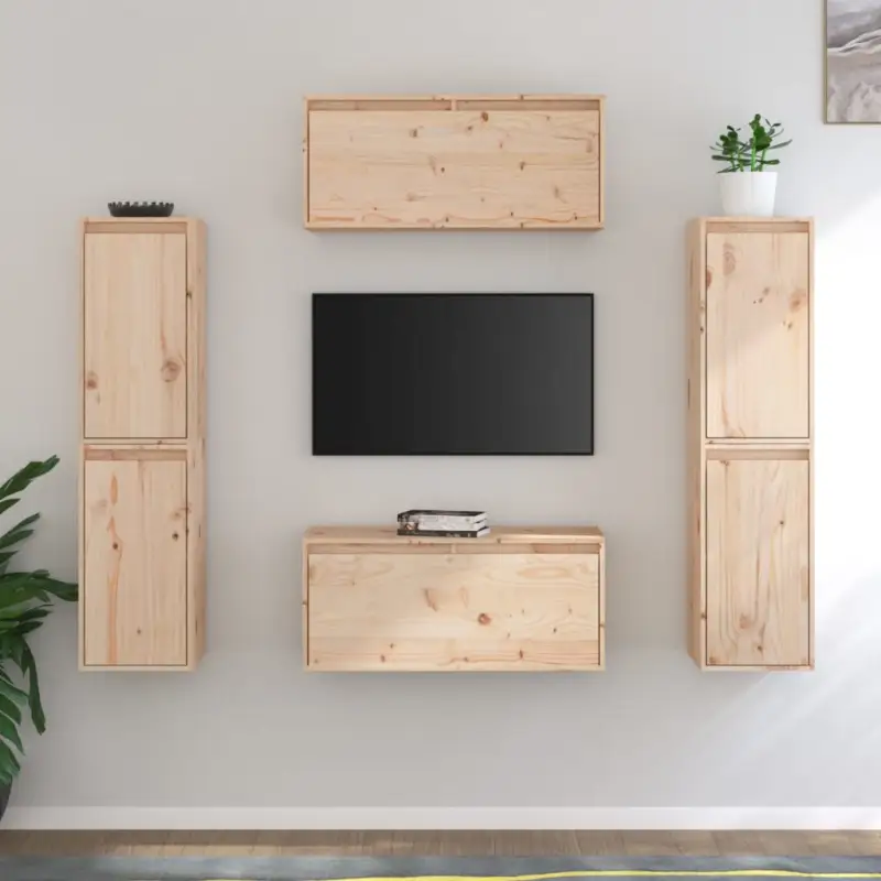Klassieke hang-tv-meubels van massief grenenhout voor een stijlvolle kamer