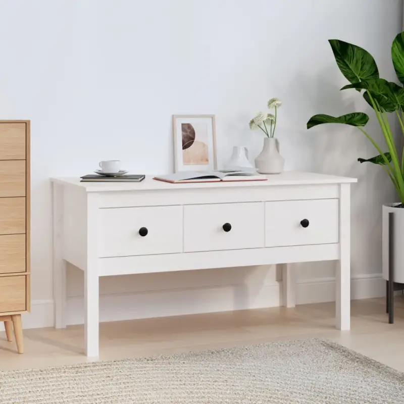 Klassieke salontafel van massief grenenhout met opbergruimte