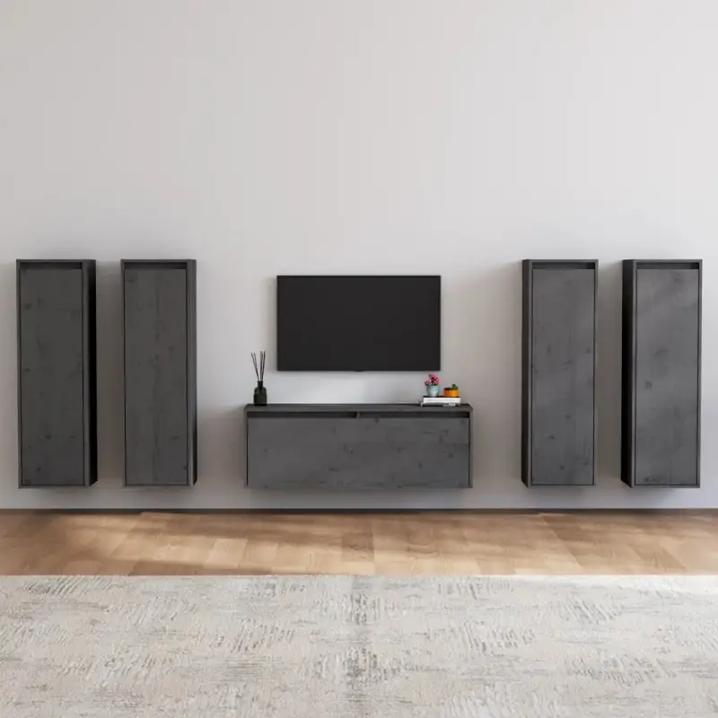 Klassieke televisiekast van massief grenenhout met trendy design