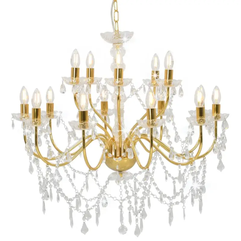 Kroonluchter met kristallen en kralen voor een elegante interieur uitstraling