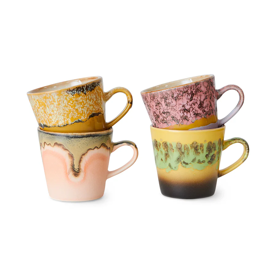 70s Ceramics: Americano Mokken Radiant S/4