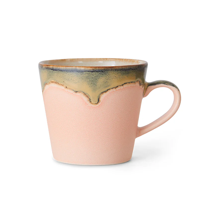 70s Ceramics: Cappuccino Mok Blossom
