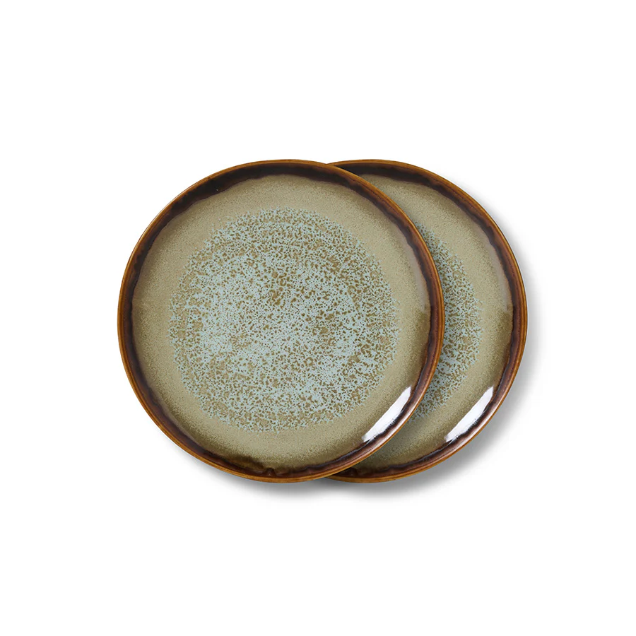 70s ceramics: Dessert Plate, Contrast (set of 2)