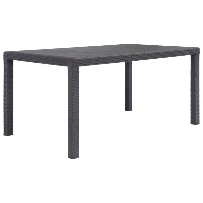 Kunststoffen tuintafel in rattan-look voor buitengebruik