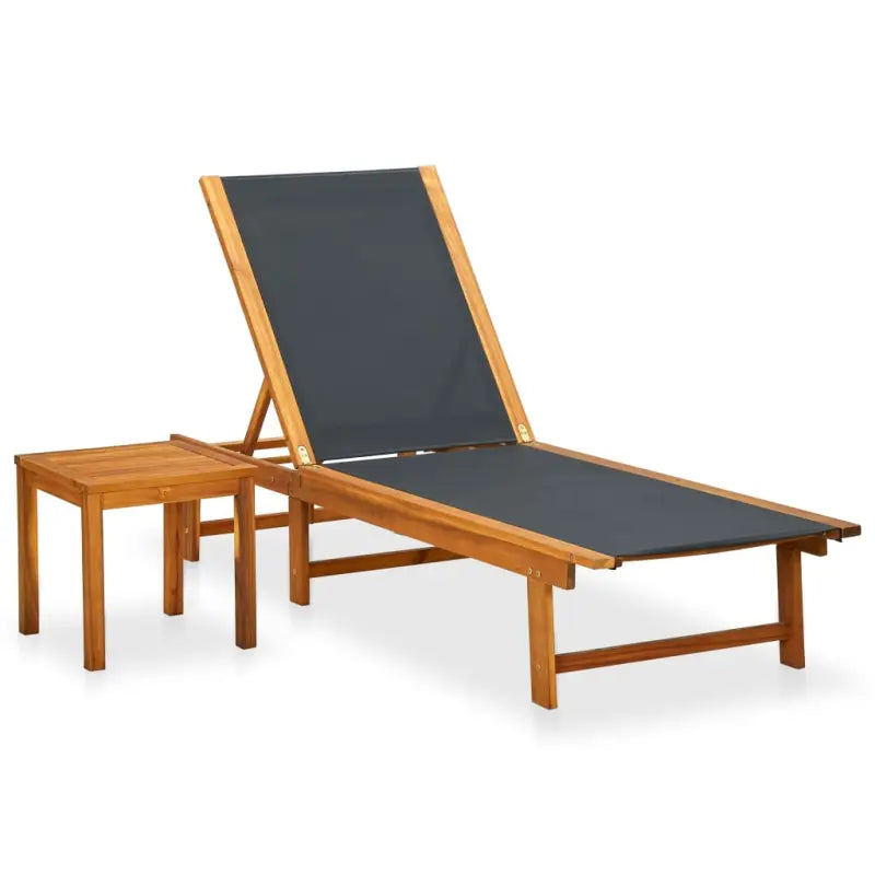 Lichte geoliede acaciahouten ligstoelset met bijzettafel voor tuinplezier