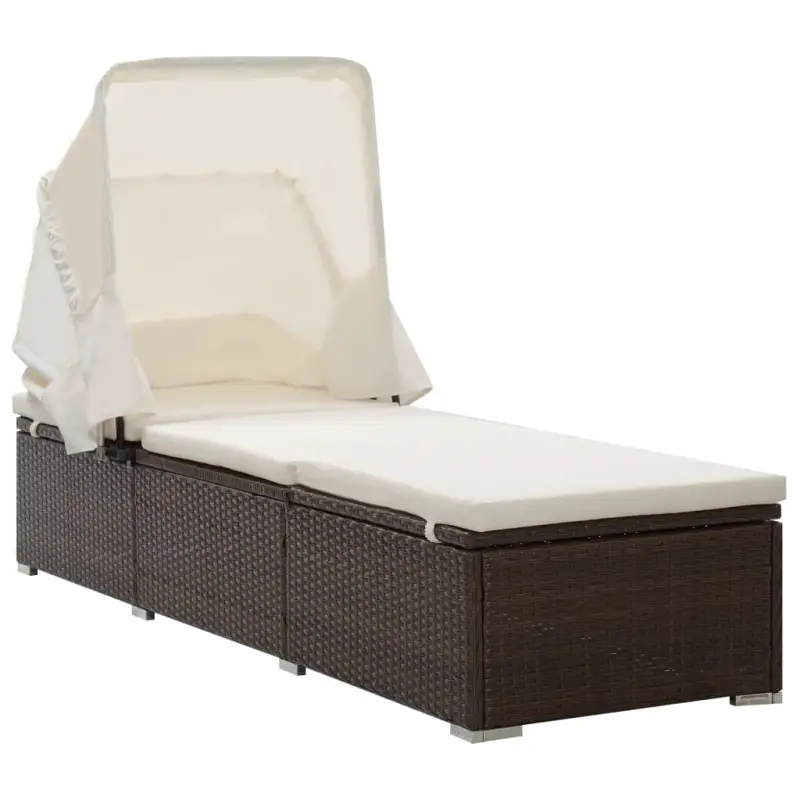 Ligstoel met poly rattan en gepoedercoat stalen frame voor overal