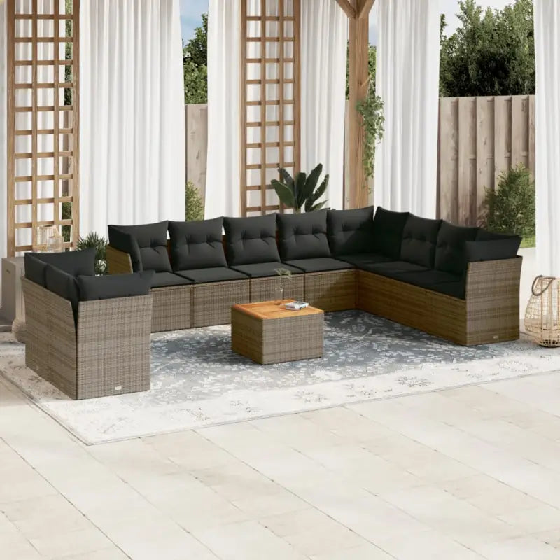 Lounge set in grijs materiaal met waterdichte tas en gepoedercoat staal