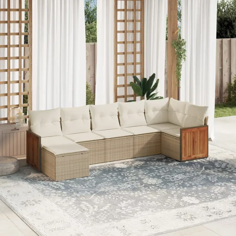 Lounge Tuinset in Beige met Gepoedercoat Staal Afmetingen