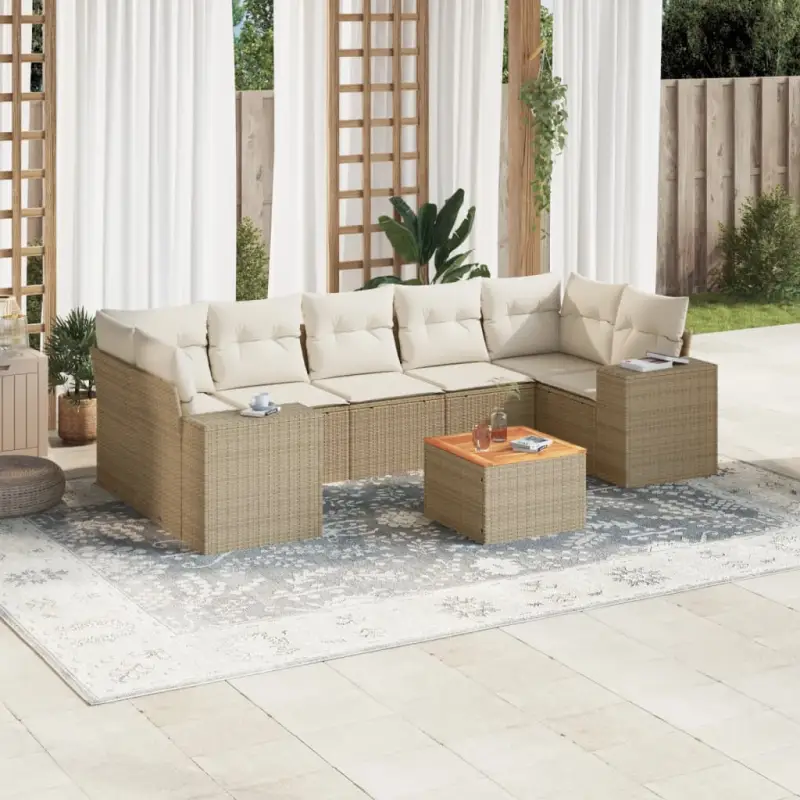Lounge Tuinset in Beige met Waterdichte Tas en Gepoedercoat Staal