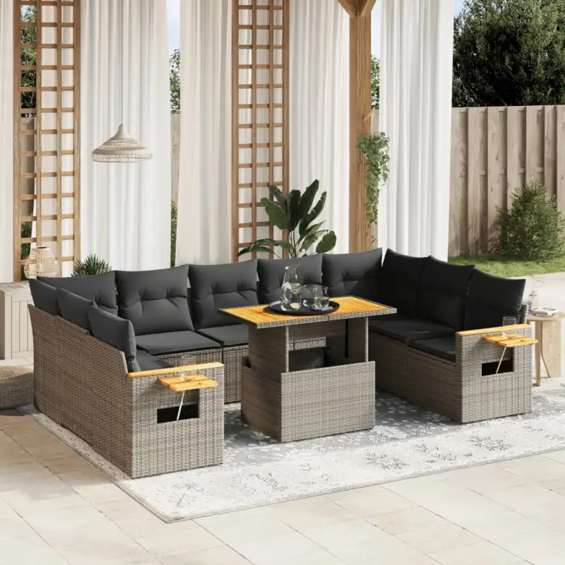 Lounge tuinset in grijs materiaal met gepoedercoat staal en comfortabele afmetingen