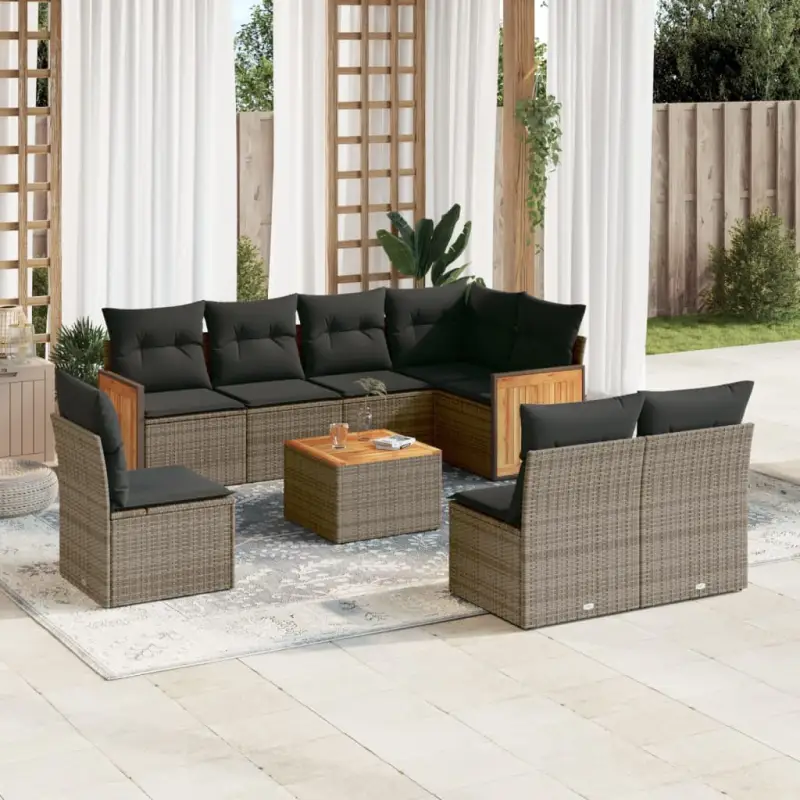 Lounge tuinset in grijs materiaal met waterdichte zak en gepoedercoat staal
