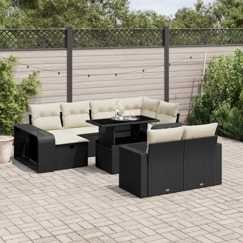 Lounge tuinset in zwart materiaal met gepoedercoat staal afmetingen