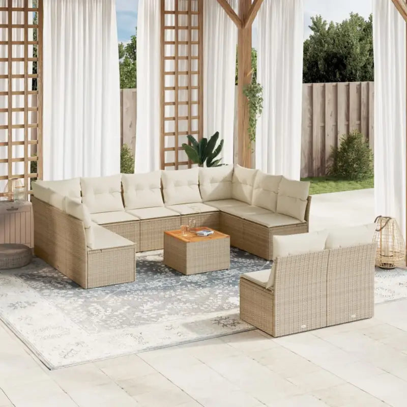 Lounge Tuinset met Beigemateriaal en Gepoedercoat Staal voor Buiten