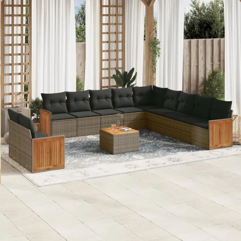 Lounge tuinset met grijs materiaal en waterdichte zak van gepoedercoat staal