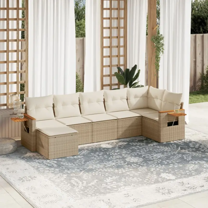 Lounge tuinset met waterdichte tas en gepoedercoat staal in beige