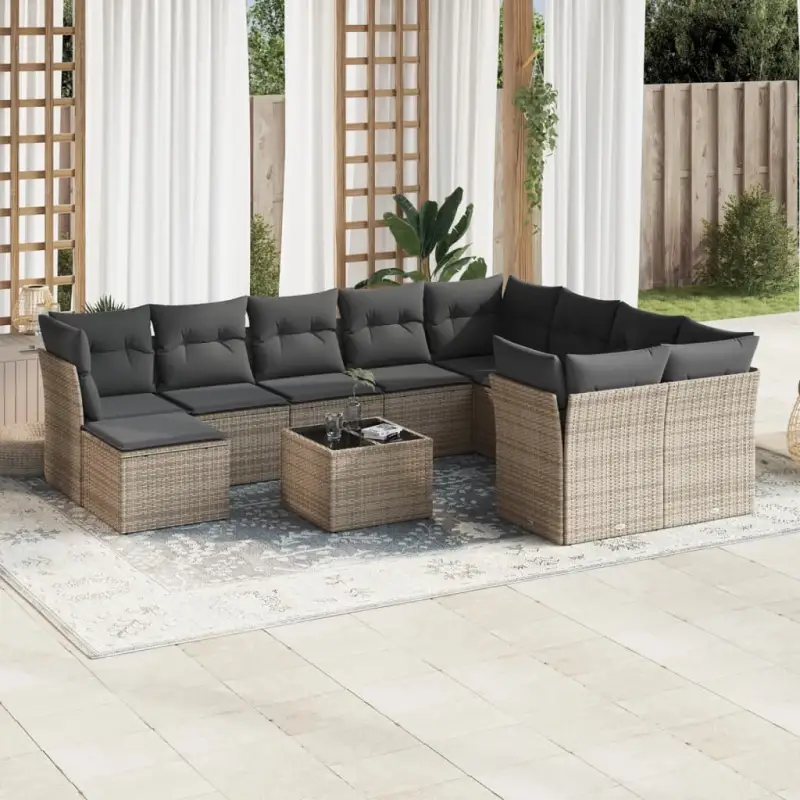 Lounge tuinset met waterdichte tas en grijs gepoedercoat staal