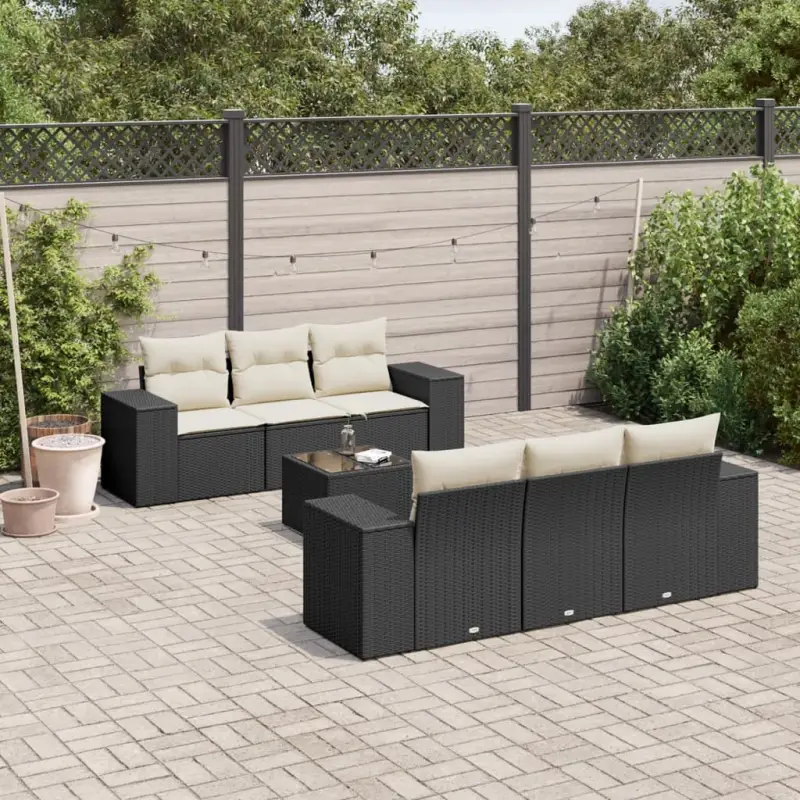 Lounge tuinset met waterdichte zak en zwart gepoedercoat staal