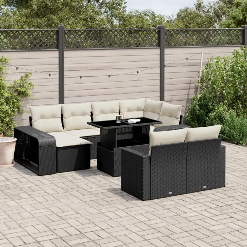 Lounge Tuinset met zwart materiaal en gepoedercoat staal afmetingen