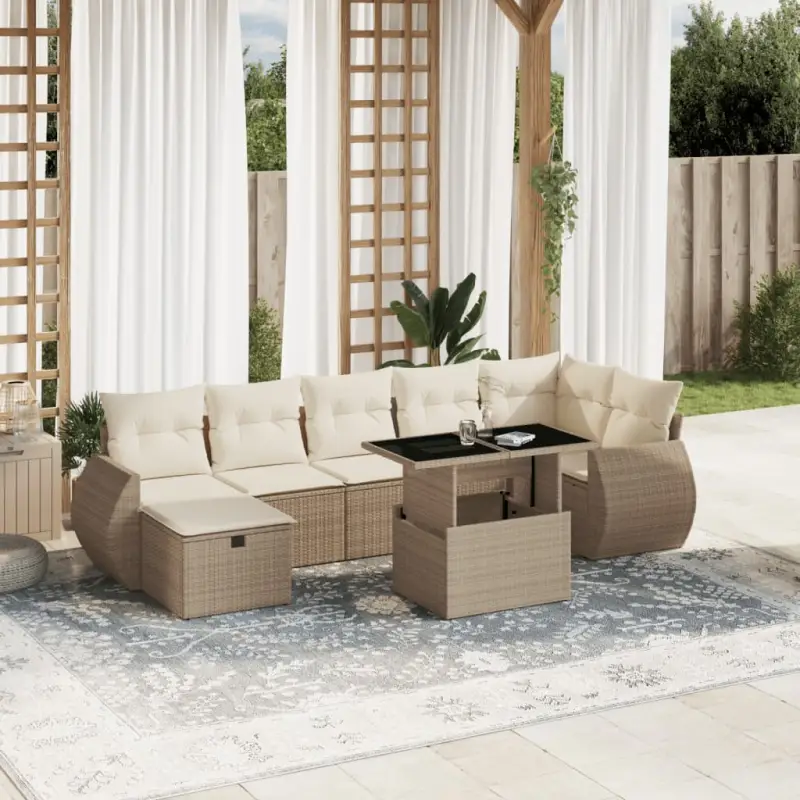 Lounge Tuinset van Beige Materiaal en Gepoedercoat Staal
