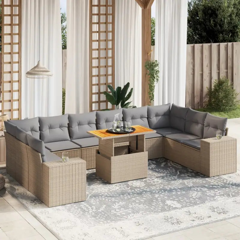 Lounge Tuinset van gepoedercoat staal in beige materiaal voor buiten