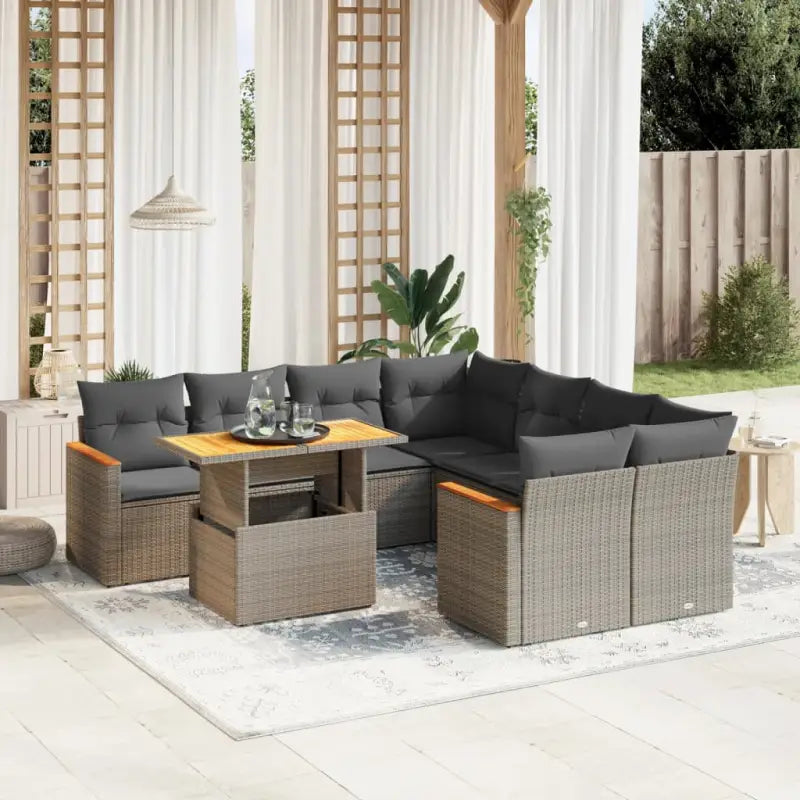 Lounge tuinset van grijs materiaal en gepoedercoat staal