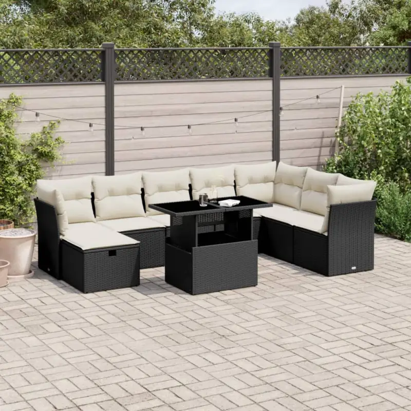 Lounge tuinset van zwart gepoedercoat staal met comfortabele afmetingen
