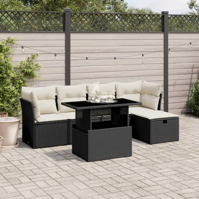 Lounge Tuinset van Zwart Gepoedercoat Staal voor Terras en Tuin