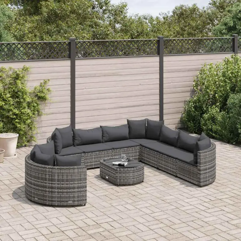 Lounge tuinstoelen set met grijs materiaal en gepoedercoat staal