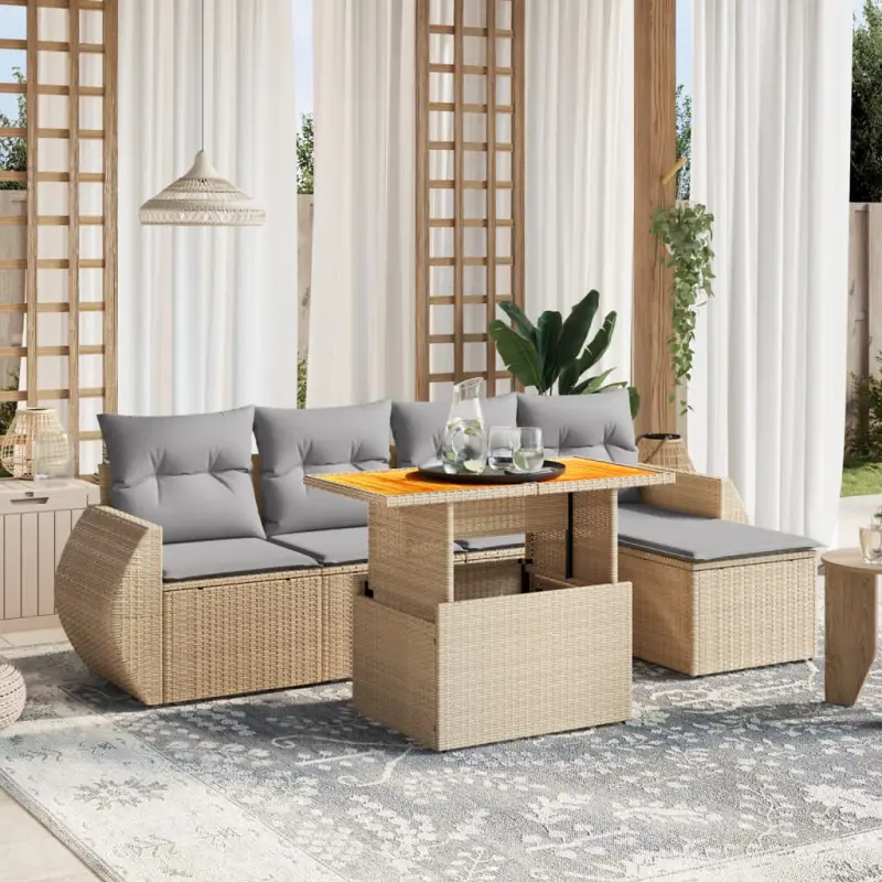 Lounge tuinstoelset in beige materiaal met gepoedercoat staal afmetingen